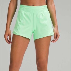 Lululemon Hotty Hot HR Short *Long 4" in Pistachio (green) HIGH Rise